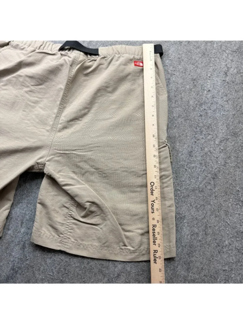 North Face Cargo Shorts Men L Khaki Beige Belted Nylon 10